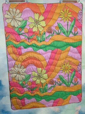 TOOT Talking Out Of Turn In The Groove Groovy Floral Puffy Blanket - 50x67